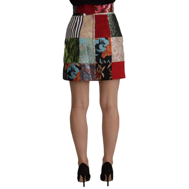 Dolce & Gabbana Multicolor Patchwork A-Line Polyester Skirt - Women