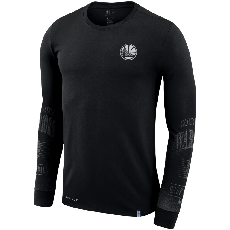 Men's NBA Golden State Warriors Elevated Mezzo Pixel Long Sleeve T-Shirt