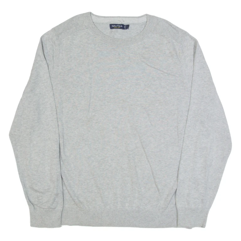 NAUTICA Mens Jumper Grey Tight Knit L