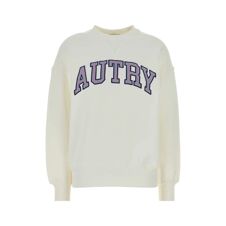 Autry White Cotton Sweatshirt Exterior: Felpe - Women