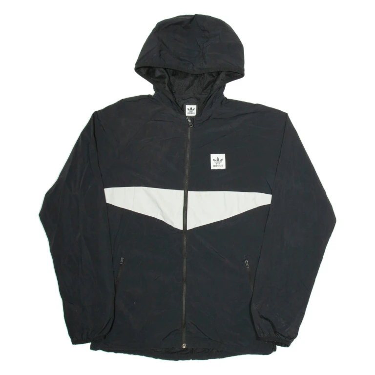 ADIDAS Mens Track Jacket Black Hooded M
