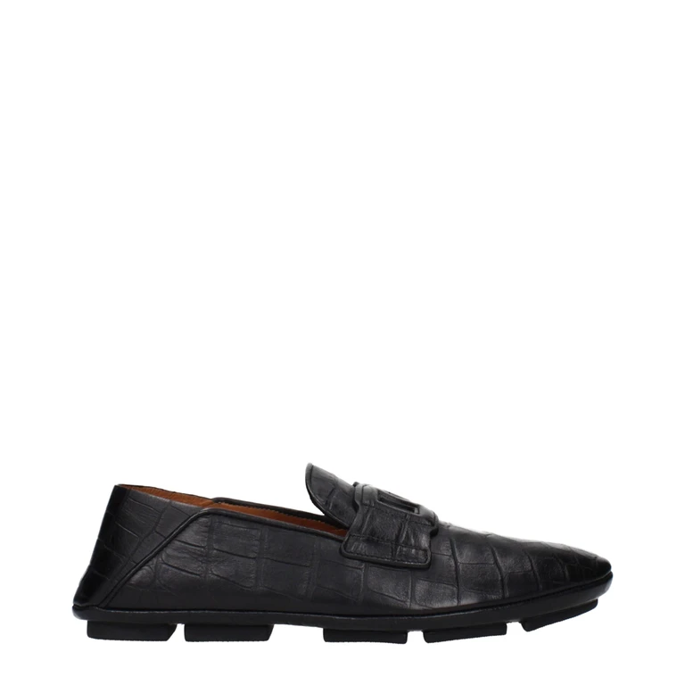 Dolce & Gabbana Black Leather Slip-On Loafers - Men