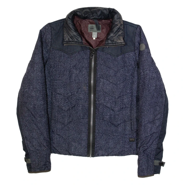 G-STAR Womens Puffer Jacket Blue Spotted M