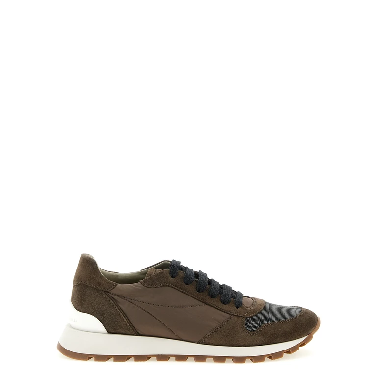 Brunello Cucinelli Bicolor Calfskin Athletic Sneakers - Women