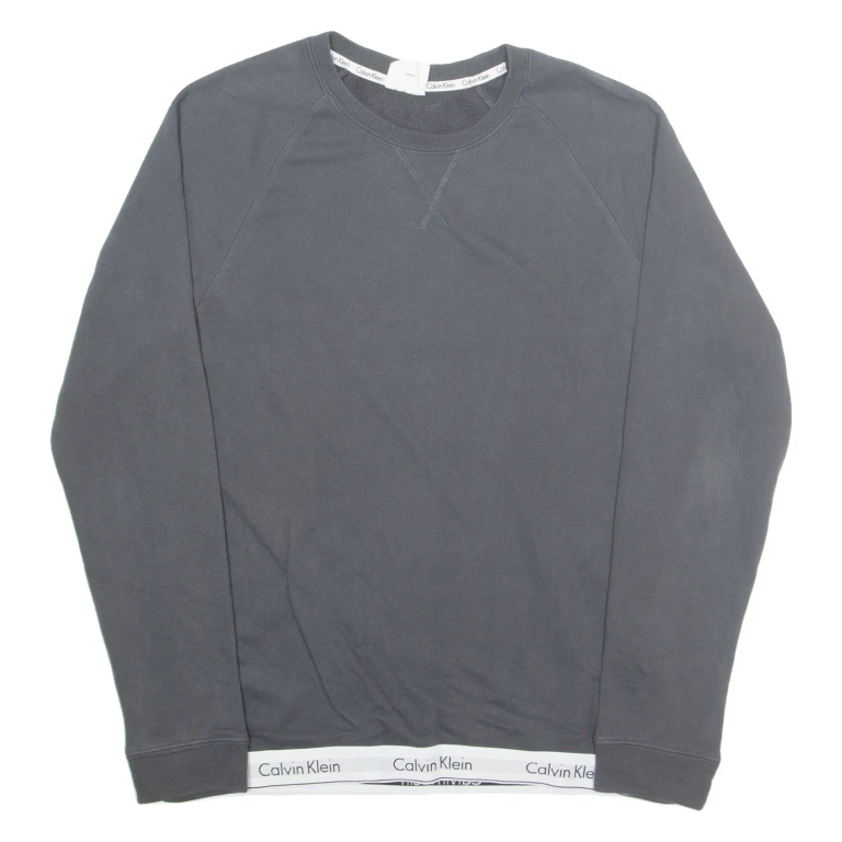 CALVIN KLEIN Lightweight Mens Sweatshirt Grey Crew Neck M