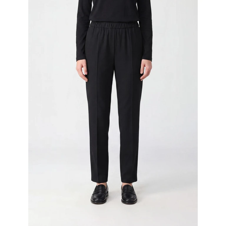 Slim Fit Wool Blend Skinny Trousers with Monile Detail (PAD216F322M2765146)