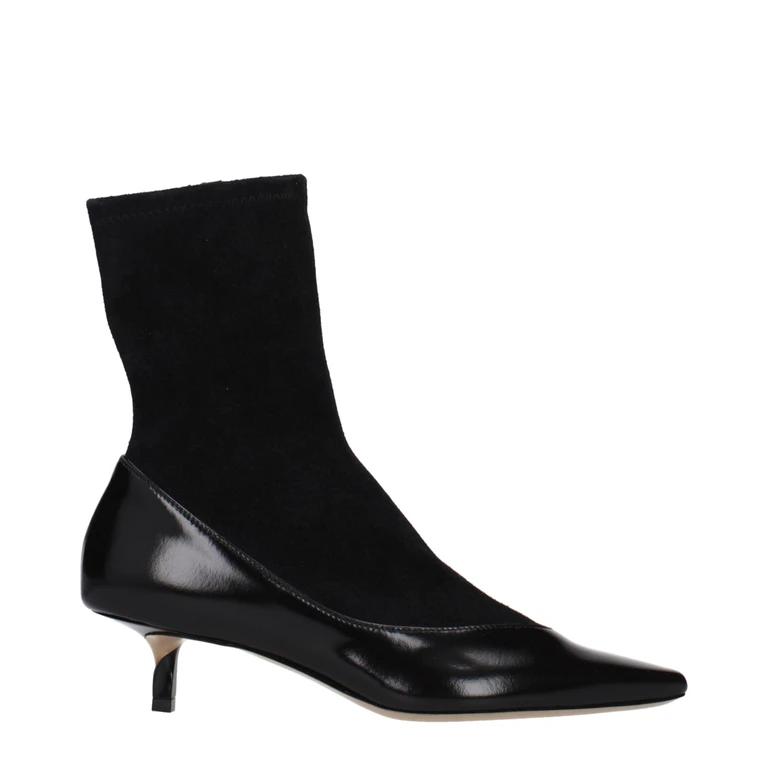 Black Leather Ankle Boots - Women
