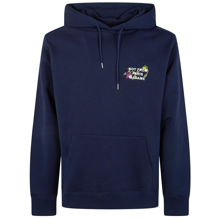 DROLE DE MONSIEUR Felpa Con Cappuccio "Vine Embroidered Slogan"