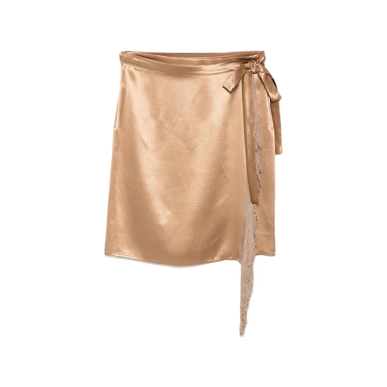 Fringe-trimmed Wrap Skirt