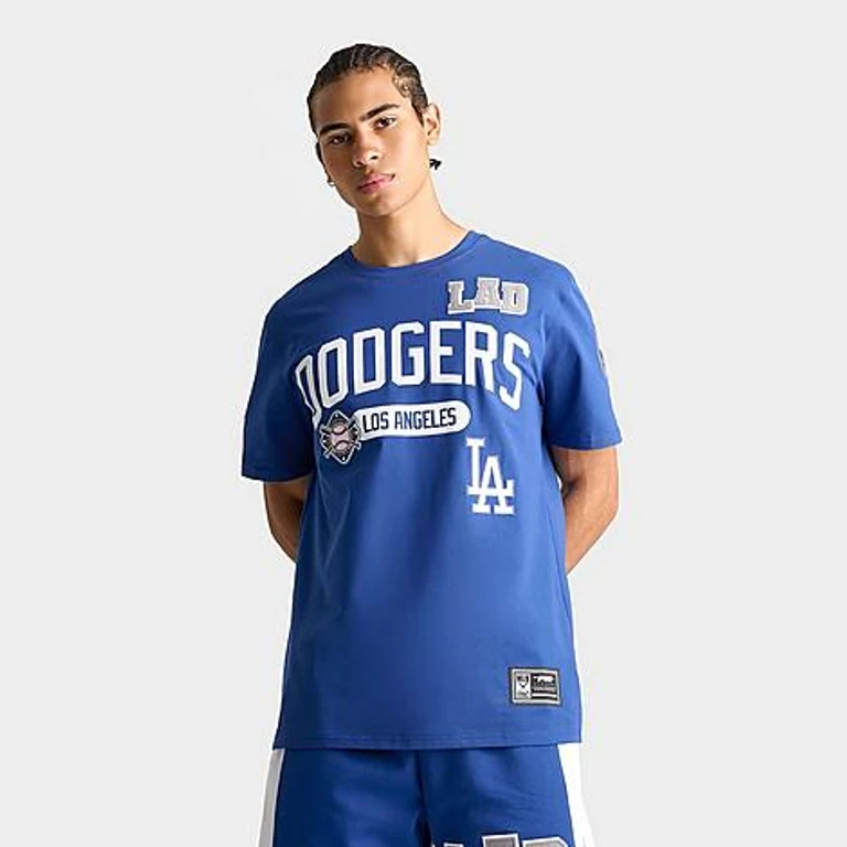 Pro Standard Men's Los Angeles Dodgers MLB Letterman T-Shirt in Dodger Blue Size: Small