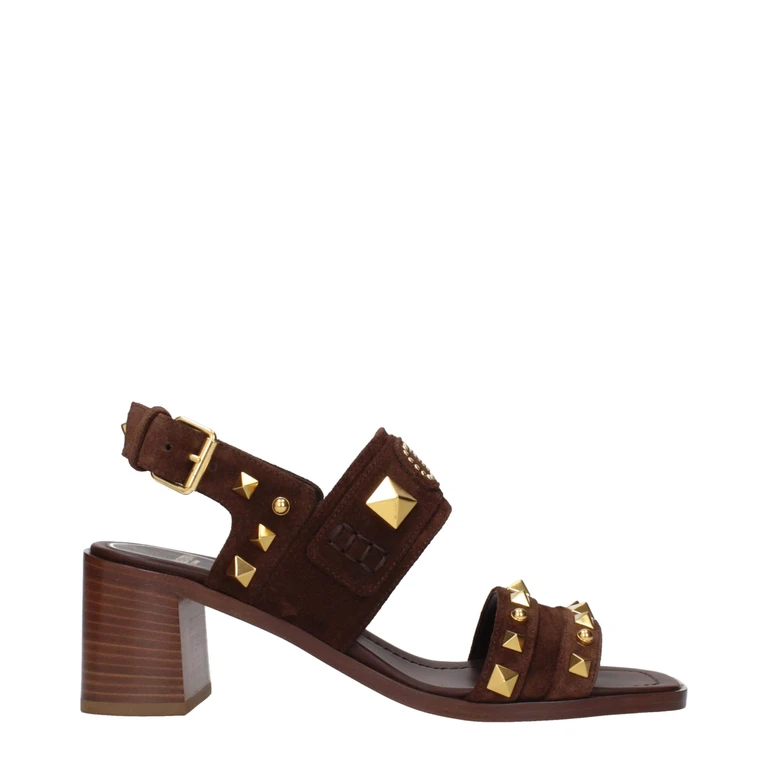 Valentino Garavani Brown Leather Strap-On Sandals - Women