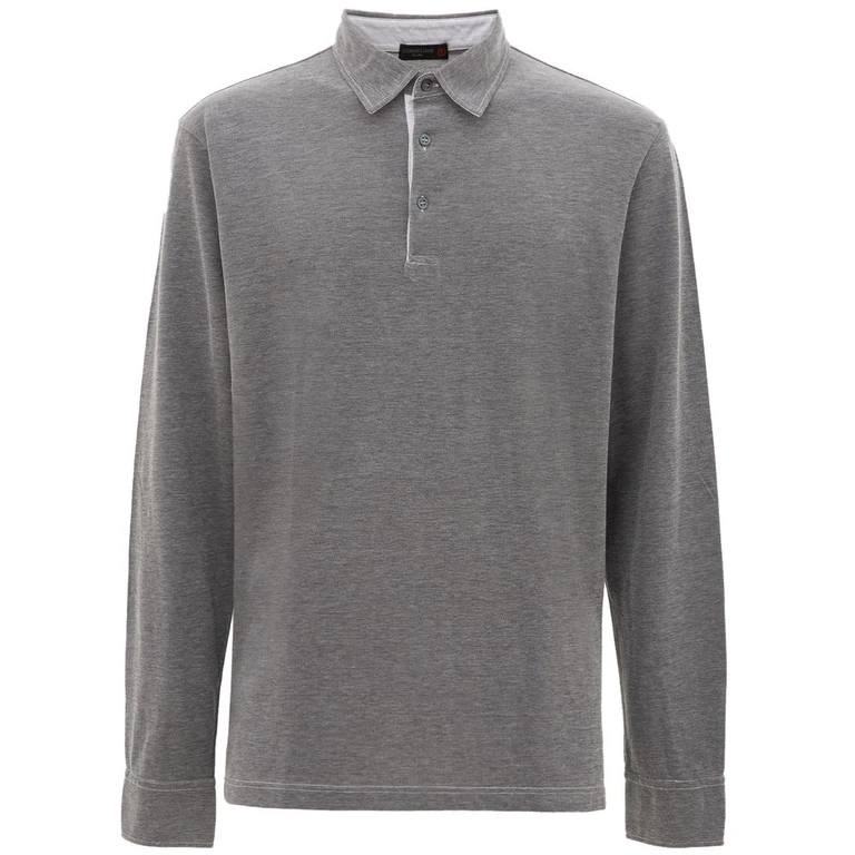 Gray Cotton Polo Shirt - Men