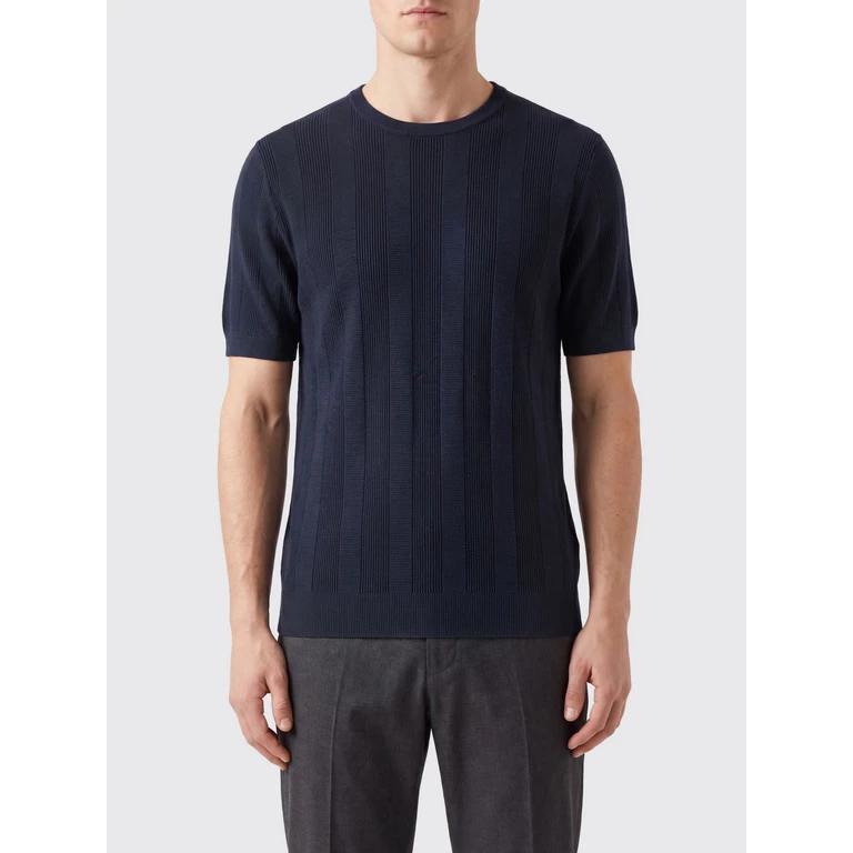Short-Sleeved Cotton Crewneck Jumper with Ribbed Trims (30102161)