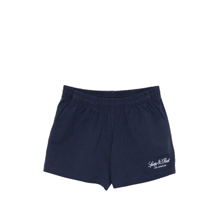 Sporty & Rich Logo-embroidered Drawstring Shorts