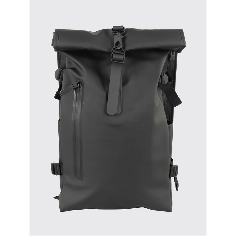 Rolltop Rucksack Waterproof Backpack with Carabiner Closure (1459BLACK)