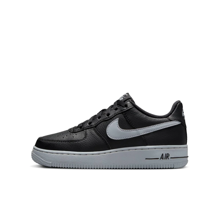 Grade School Air Force 1 Low 'Black Wolf Grey' Gs Sneakers