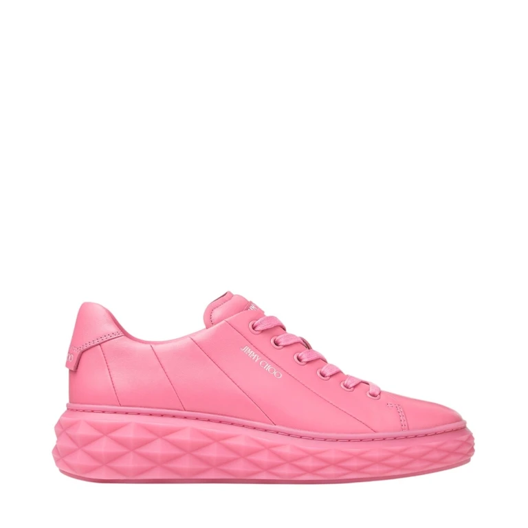 Diamond Light Maxi / F Candy Pink Nappa Leather Low-Top Trainers