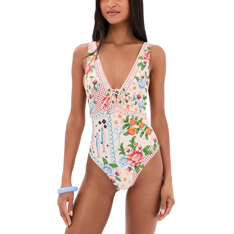 Agua Bendita Priscila Basket One-Piece Swimsuit Multicolor M