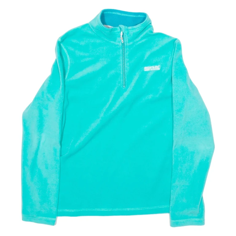 REGATTA Womens Fleece Blue 1/4 Zip Tight Knit UK 12