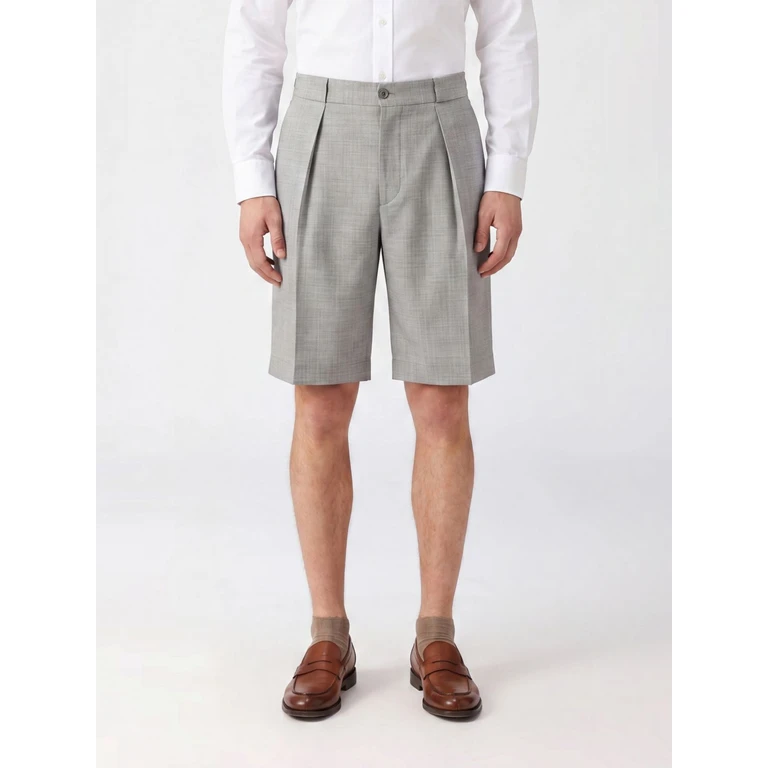 Tailored Knee-Length Bermuda Shorts in a Wool Blend with Slash Pockets (COLVILLES30008200040)