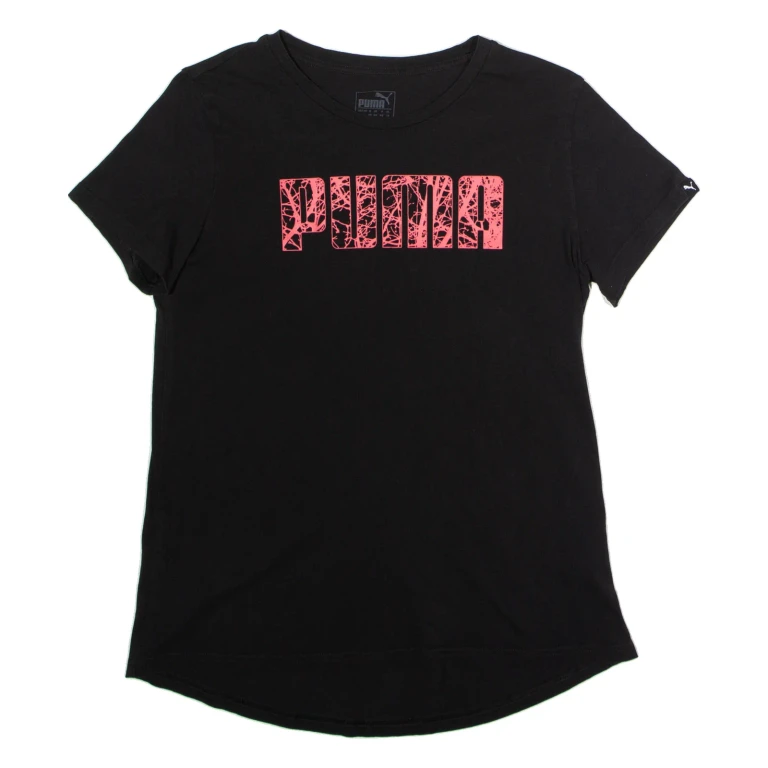 PUMA Womens T-Shirt Black Crew Neck UK 14