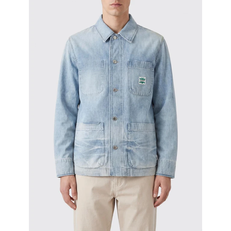 Shirt Jacket in Organic Cotton Denim with Patch Pockets (C8741913M4ZLBL)