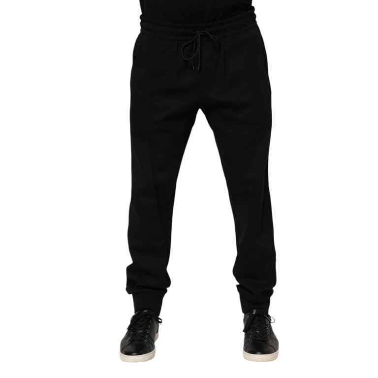 Dolce & Gabbana Black Cotton Men Jogger Sweatpants Pants Nylon - Men