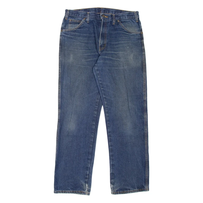 DICKIES Workwear Mens Jeans Blue Regular Straight Stone Wash W34 L32