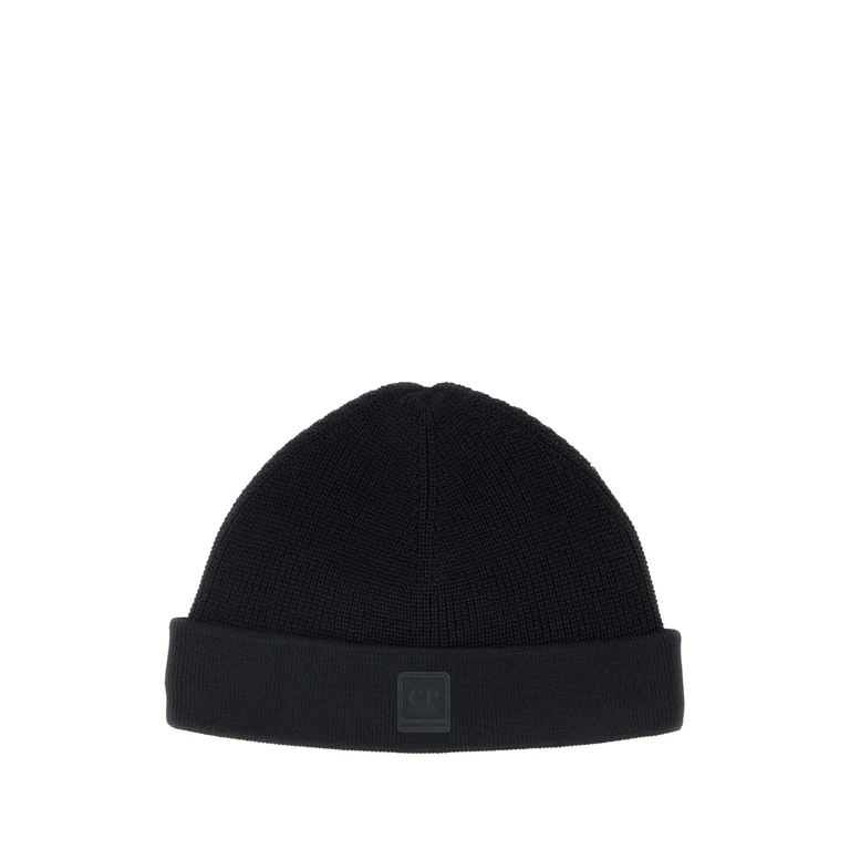 C. P. Company Black Cotton Beanie Hat Exterior: Cuffie - Men