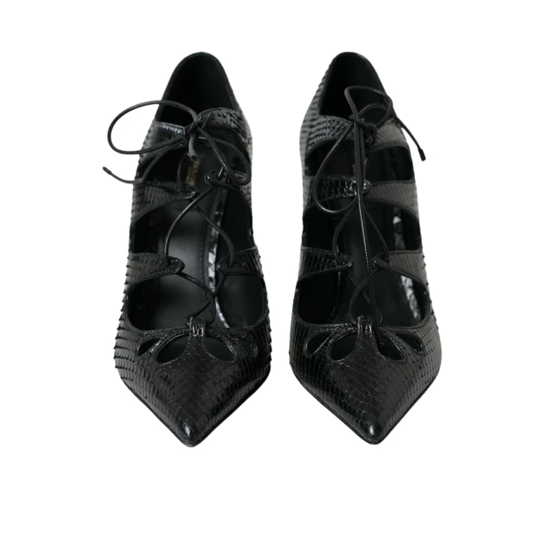 Dolce & Gabbana Black Python Leather Mary Jane Pumps Shoes - Women