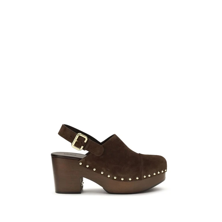 Chloé Brown Calf Leather Bos Taurus Clogs Shoe - Women