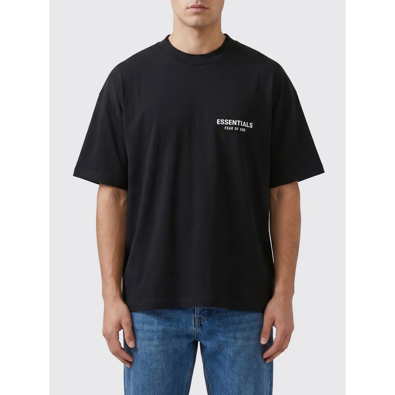 Cotton T-Shirt with Contrast Logo and Dropped Shoulders (125AS264171FVB)
