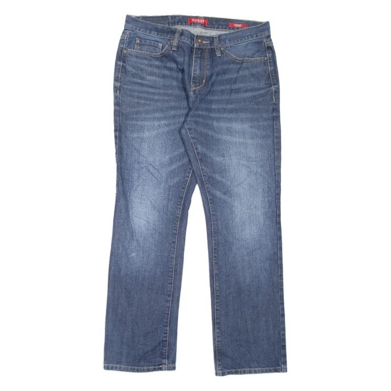 GUESS Del Mar Fit Mens Jeans Blue Slim Straight Stone Wash W32 L29