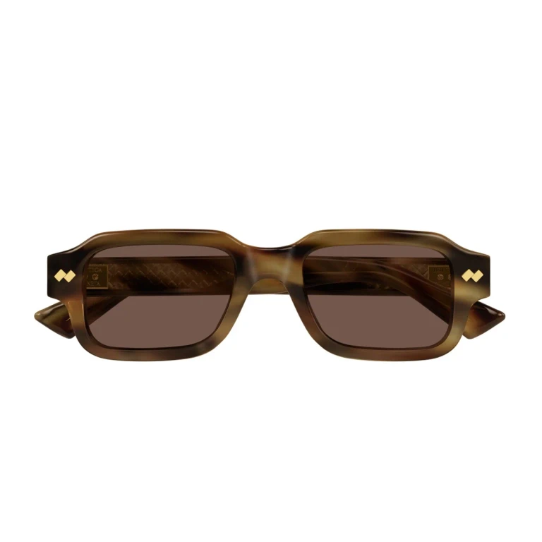 Bottega Veneta Bv1442s Linea Intrecciato Havana Acetato Riciclato Sunglasses - Men