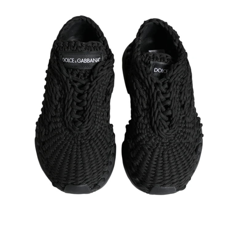 Black Knitted Daymaster Sneakers Shoes Fabric - Women