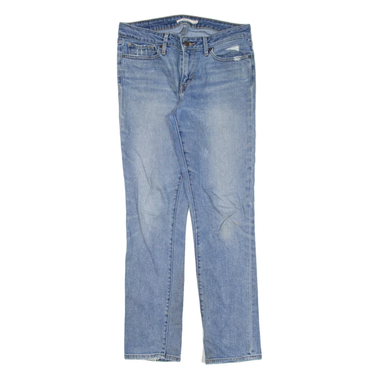 LEVI'S 712 Distressed Womens Jeans Blue Slim Straight W28 L30