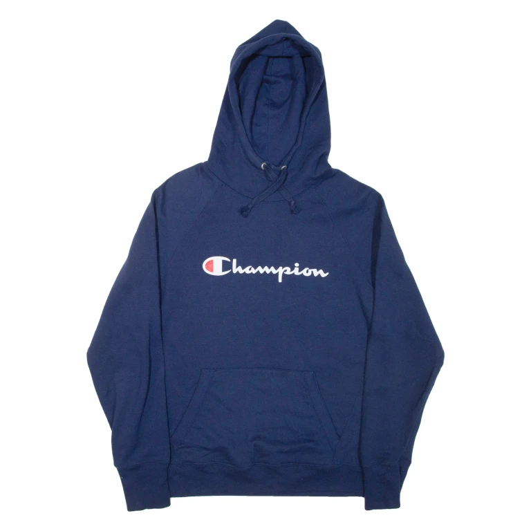 CHAMPION Mens Blue Hoodie M