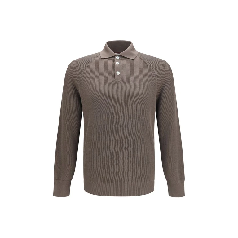 Brown Cotton Polo Shirt - Men