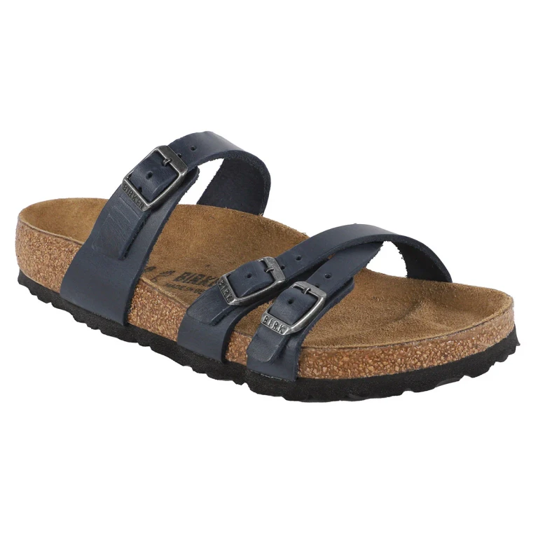Franca Oiled Leather Blue Sandals
