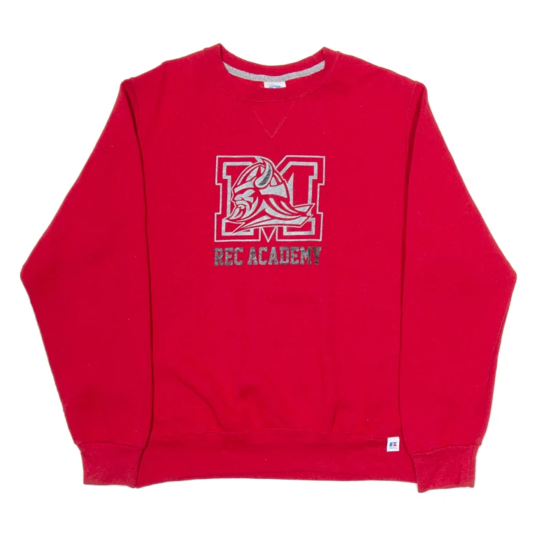 RUSSELL ATHLETIC Mens Sweatshirt Red USA M