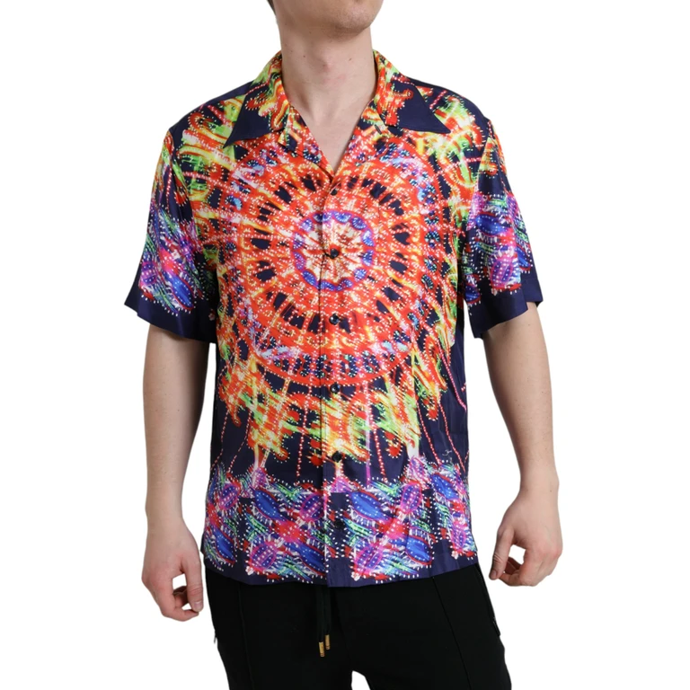 Dolce & Gabbana Multicolor Luminarie Silk Casual Shirt - Men