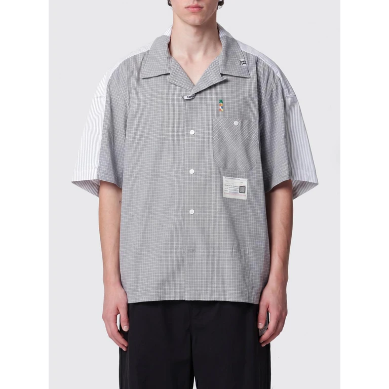 Patchwork Print Cuban Collar Bowling Shirt (A16SH084GR)