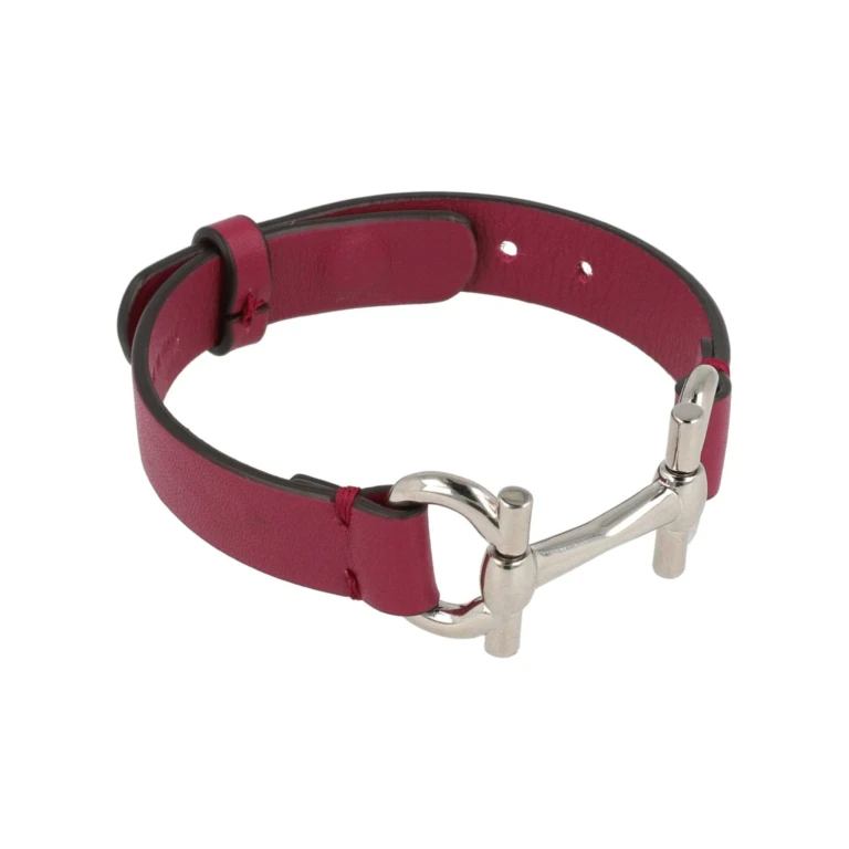 Double Gancini Leather Bracelet