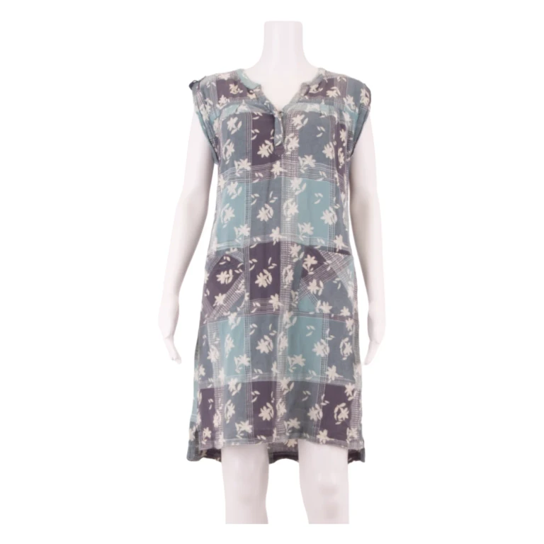 WHITE STUFF Womens Shift Dress Blue Floral Short Sleeve Knee Length UK 10
