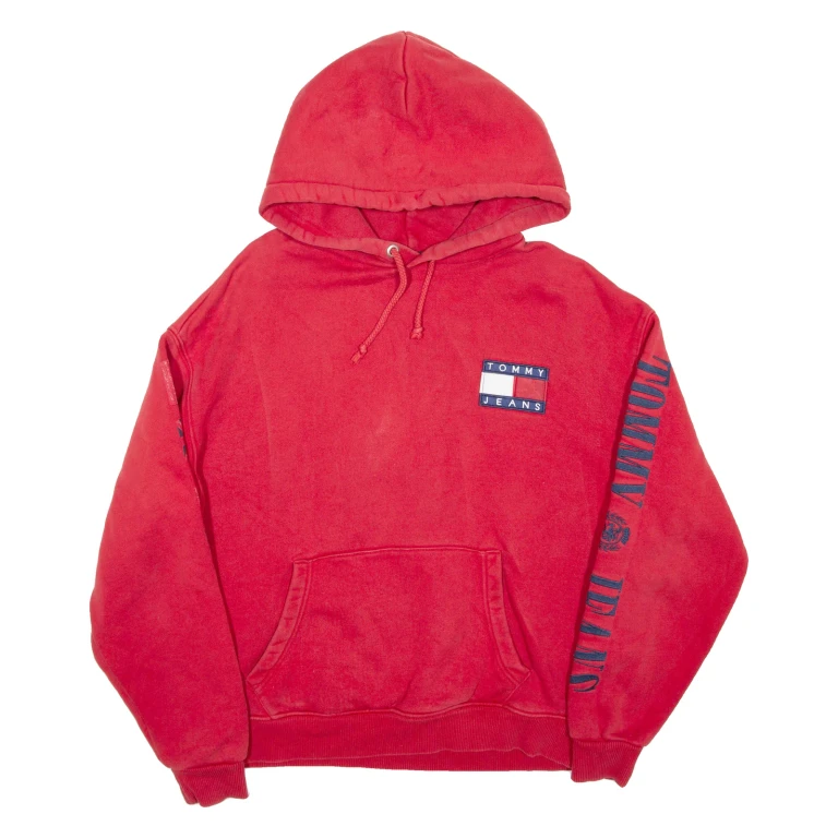 TOMMY HILFIGER Mens Red Hoodie XS
