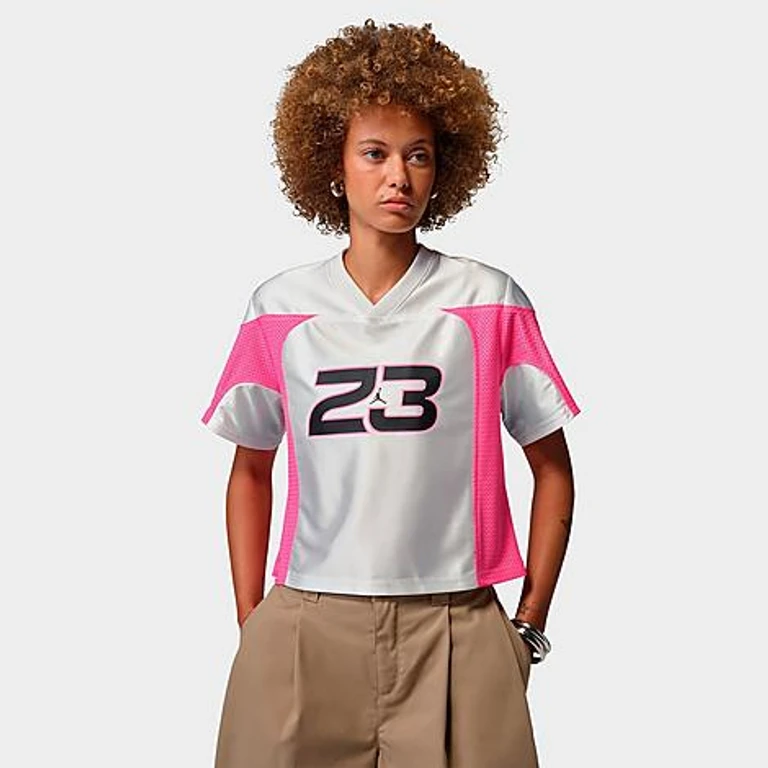 Jordan Women's Flight Jersey in White/Pinksicle/Black Size: XS