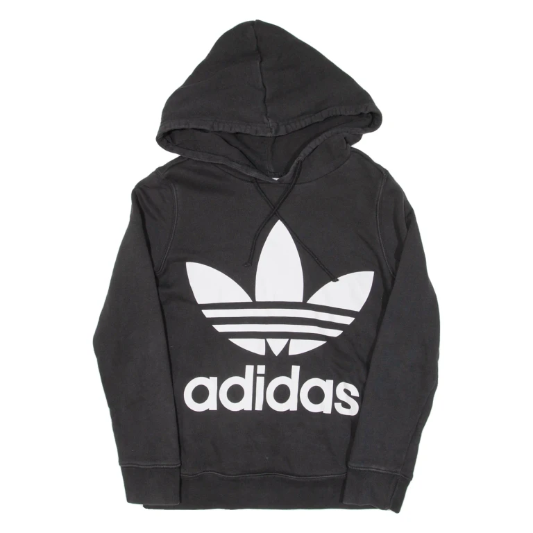ADIDAS Womens Black Hoodie UK 6
