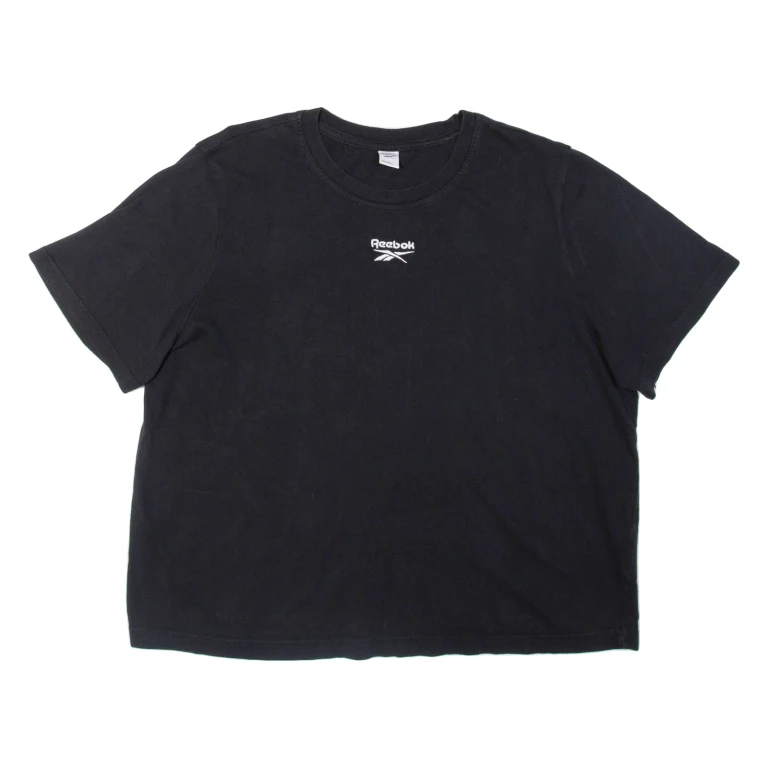 REEBOK Cropped Womens T-Shirt Black XL