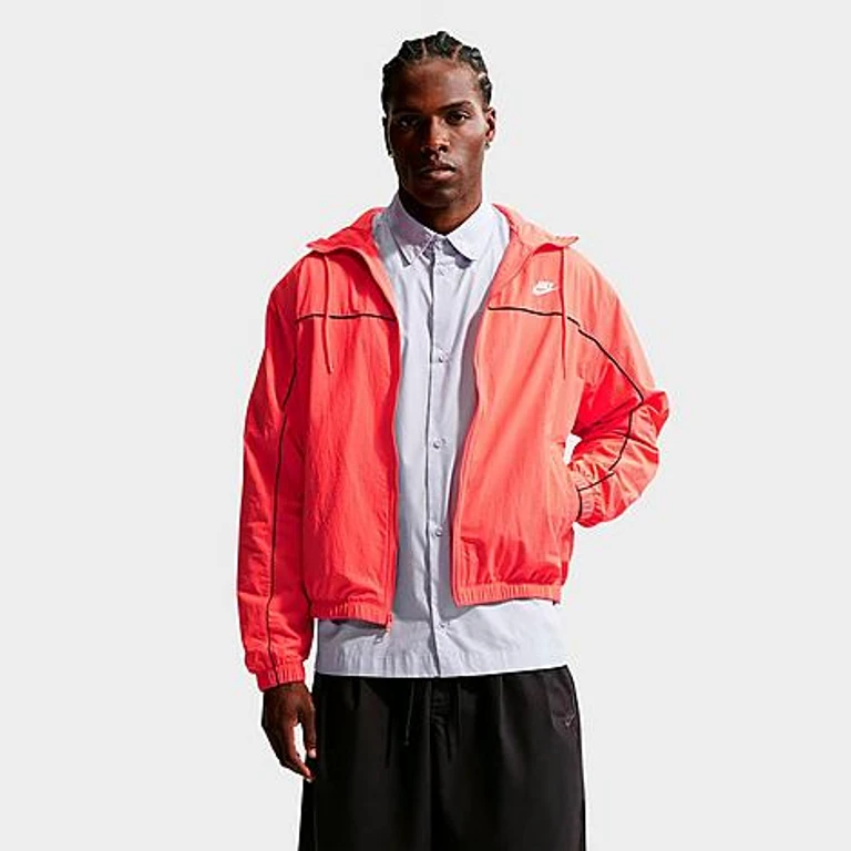 Men's Club Athlete Hooded Jacket in Magic Ember/University Red/Black Size: XS