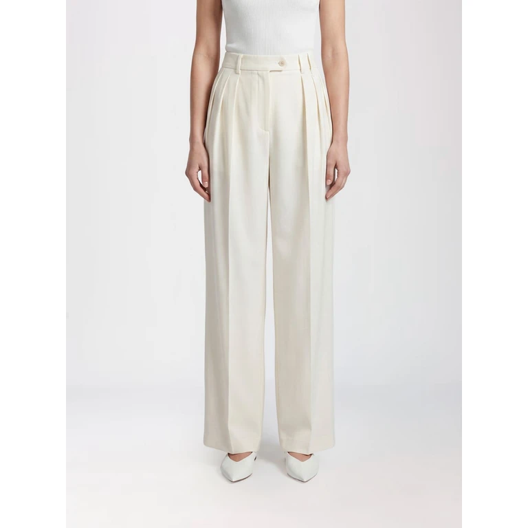 High-Waisted Merino Wool Palazzo Trousers (LV0VY00417YC7)